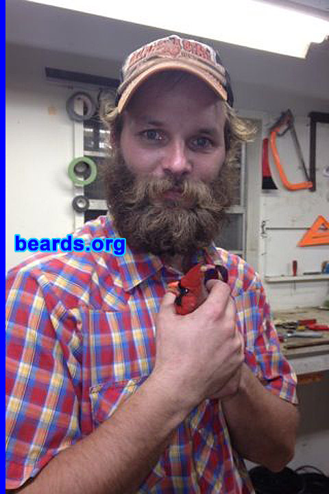 Curtis H.
Bearded since: 2011. I am an experimental beard grower.

Comments:
Why did I grow my beard? It was first a bet from my wife on our wedding day, September 17, 2011. The bet was that I could not grow a beard until Christmas 2011. I made that and continued to grow it into the spring. I shaved and started over at the first of May 2012. Have been growing since then. I am thinking of trying a yeard.

How do I feel about my beard? I love the beard! The best part is not having to shave every day or two as well as the comments that you start getting after a few months.
Keywords: full_beard