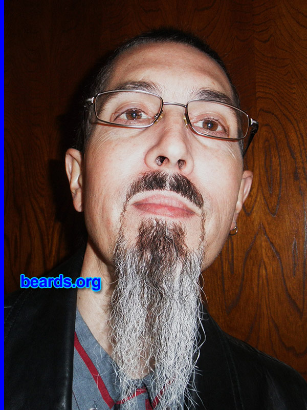 Chris M.
Bearded since: 1990. I am a dedicated, permanent beard grower.

Comments:
Why did I grow my beard? I've always liked the goatee.

How do I feel about my beard? I like it and I'll never shave it off.
Keywords: goatee_mustache
