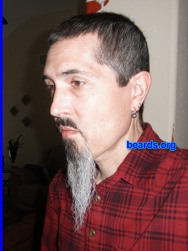Chris M.
Bearded since: 1990. I am a dedicated, permanent beard grower.

Comments:
Why did I grow my beard? I've always liked the goatee.

How do I feel about my beard? I like it and I'll never shave it off.
Keywords: goatee_mustache