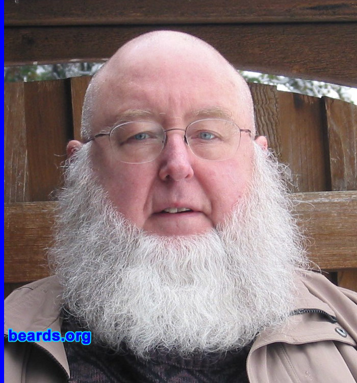 Kenneth L.
Bearded since: 1980.  I am a dedicated, permanent beard grower.

Comments:
I grew my beard first as an experiment.  Then I discovered that I like it and my wife likes it. That was enough reason to keep it going.

How do I feel about my beard? I love having a beard and want it to grow longer.
Keywords: chin_curtain