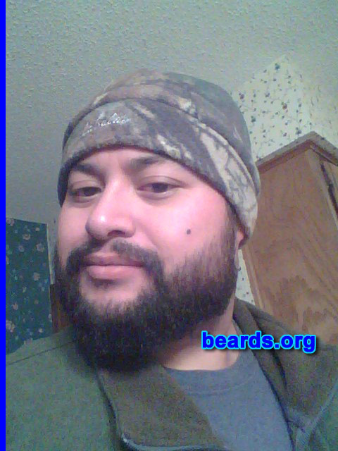 Rosendo A.
Bearded since: November 2013. I am an experimental beard grower.

Comments:
Why did I grow my beard? It started for no shave November and it never stopped. :-)

How do I feel about my beard? I love my beard and more importantly, so does my girlfriend.
Keywords: full_beard