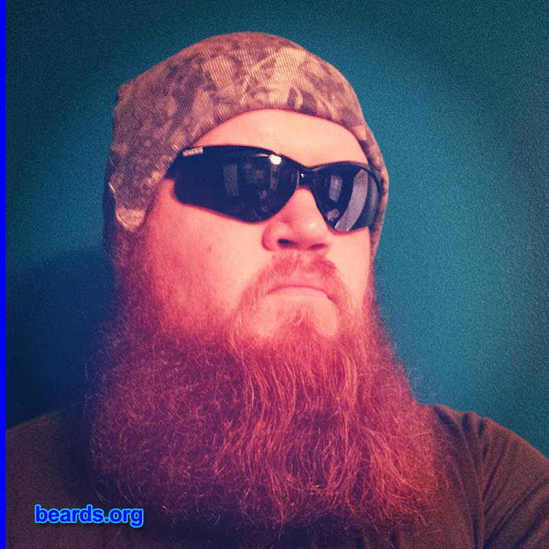 Robb
Bearded since: 2013. I am a dedicated, permanent beard grower.

Comments:
Why did I grow my beard? Got tired of shaving and I'm not a woman. :)

How do I feel about my beard? They call me red beard, blue eyes.
Keywords: full_beard