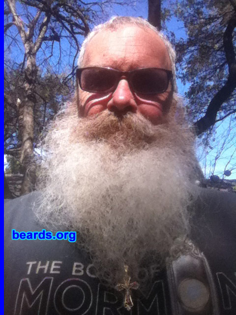 Tom V.
Bearded since: 2003. I am a dedicated, permanent beard grower.

Comments:
Why did I grow my beard? Blood clot put me on blood thinners so I would shave in the morning and stop bleeding by noon. Stopped shaving and grew a trimmed beard. Retired last year and now just let it do its thing.

How do I feel about my beard? I like it. I was thinking of changing my name to ZZ Tom.
Keywords: full_beard