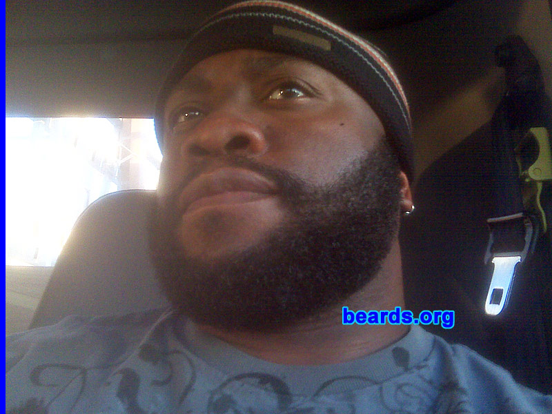 Tony
Bearded since: October 2009.  I am a dedicated, permanent beard grower.

Comments:
I grew my beard because I wanted a different look.

How do I feel about my beard?  I love it!! Everybody digs it except my wife. Oh well, that's her problem. The beard stays!
Keywords: full_beard
