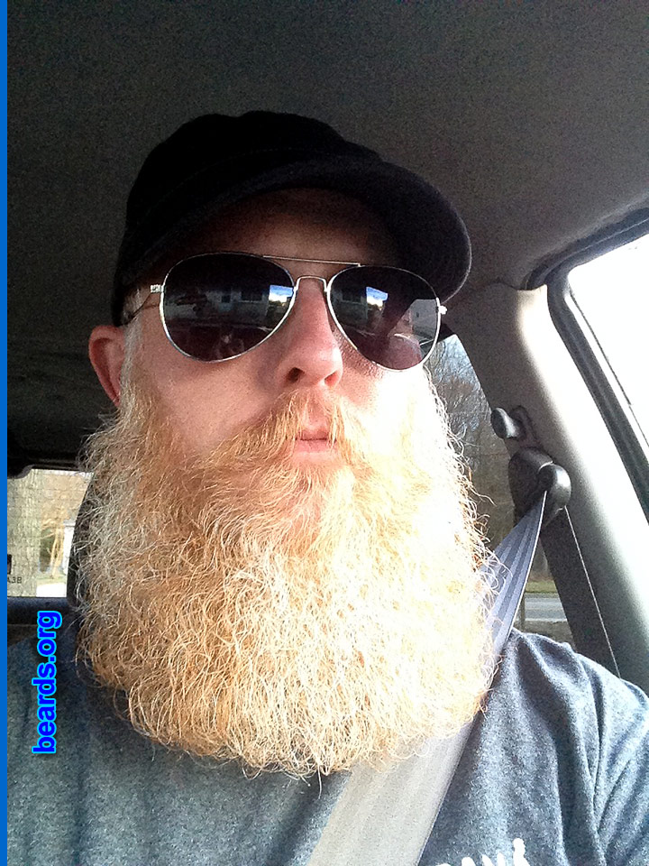 Anthony G.
Bearded since: 2012. I am a dedicated, permanent beard grower.

Comments:
Why did I grow my beard? I am growing my beard just for the fun of it and I love it.

How do I feel about my beard? I like the way my beard feels and looks because I have a lot of different shades of red and white in it. I get a lot of compliments. 
Keywords: full_beard