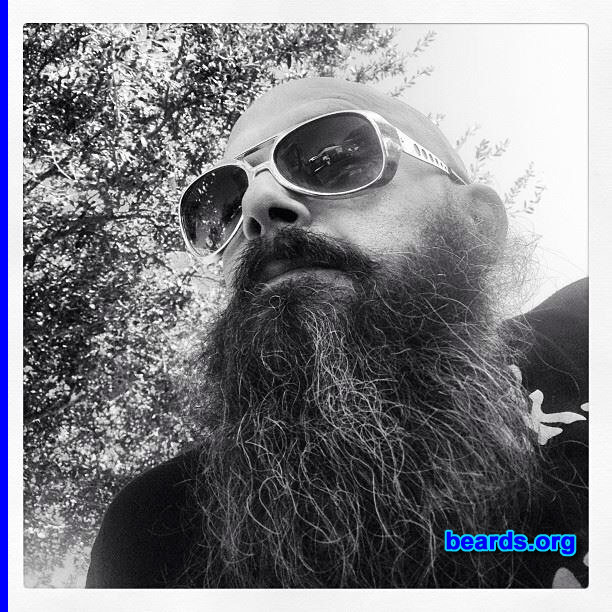 Teddy H.
Bearded since: 2012. I am a dedicated, permanent beard grower.

Comments:
Why did I grow my beard? The beard grew me!

How do I feel about my beard? Can't grow it on top and love having a fur face.
Keywords: full_beard