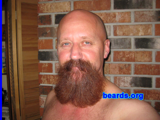 Mike S.
Bearded since: 1993. I am a dedicated, permanent beard grower.

Comments:
I grew my beard because I like what it does to my looks.

How do I feel about my beard? I love the feel of it, especially when it's really long.
Keywords: goatee_mustache