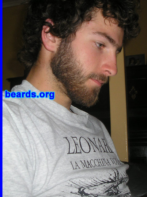 Cameron
Bearded since: 2005.  I am a dedicated, permanent beard grower.

Comments:
I grew my beard because I don't have to shave, more people should do it, and I like the '60s.

How do I feel about my beard?  I wouldn't have a beard if I didn't grow a good one.  I would like my mo (mustache) to be thicker, but the rest is good.
Keywords: full_beard
