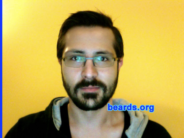 Alexander
Bearded since: 2010.  I am an experimental beard grower.

Comments:
I had never tried to grow a beard but, I always used to rock the stubble look.  So it seemed like a natural progression.

How do I feel about my beard? Fairly happy, although I suffer from beard envy when I see thick beards.
Keywords: full_beard
