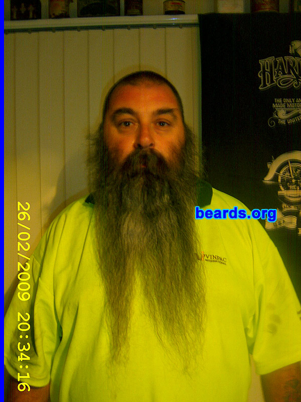 Trevor M.
Bearded since: early '80s.  I am a dedicated, permanent beard grower.

Comments:
Why did I grow my beard?  I liked the look!!!! To be different!!  Plus, my brothers can't grow one!!!!

How do I feel about my beard? Proud!!!
Keywords: full_beard