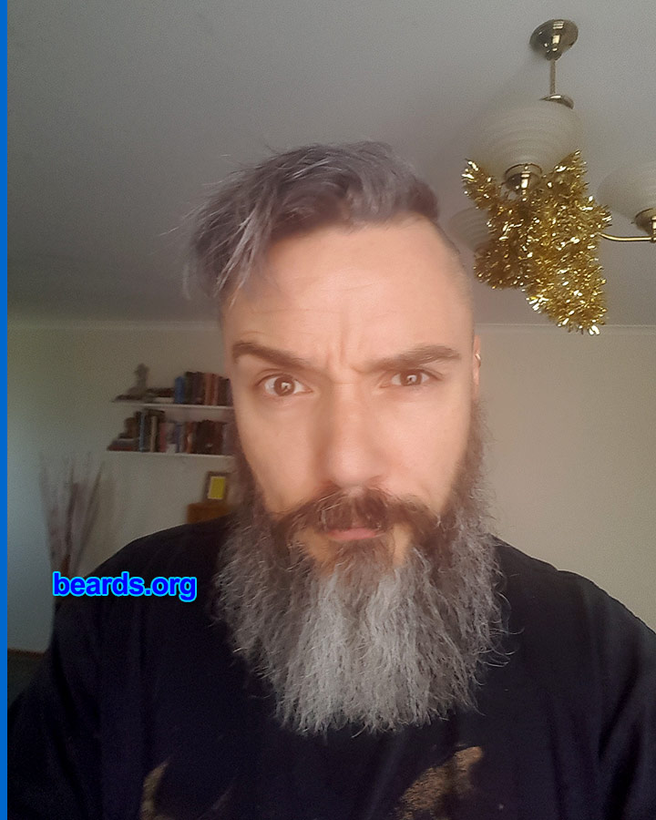Damien N.
Bearded since: 2012.

Comments:
Why did I grow my beard? Because I'm not a woman.
How do I feel about my beard? Like a lumberjack.
Keywords: full_beard