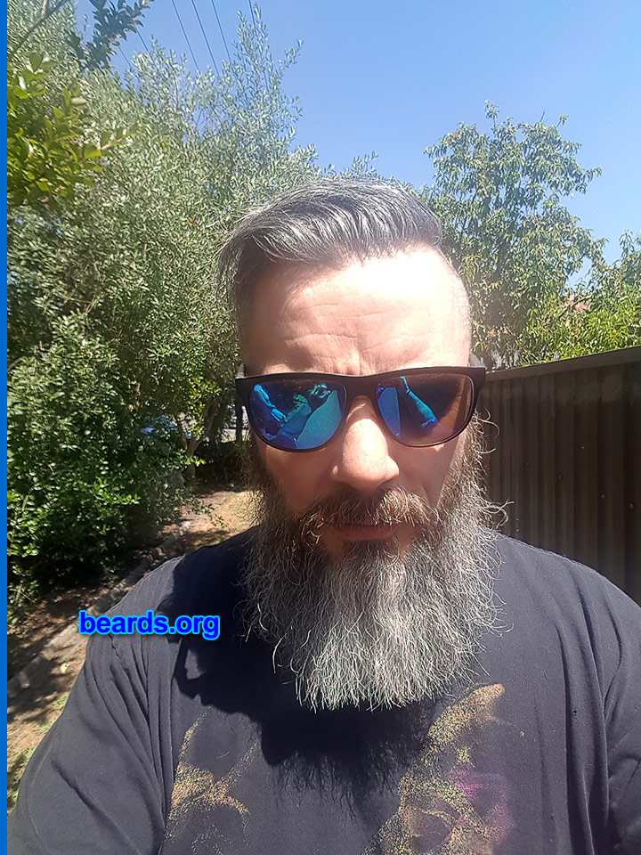 Damien N.
Bearded since: 2012.

Comments:
Why did I grow my beard? Because I'm not a woman.
How do I feel about my beard? Like a lumberjack.
Keywords: full_beard