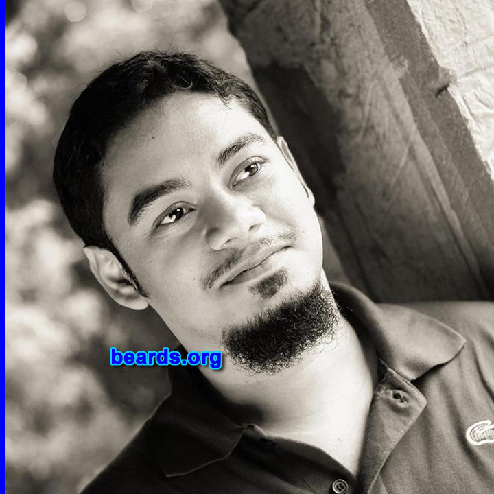 Shaikhul A.E.
Bearded since: 2006. I am a dedicated, permanent beard grower.

Comments:
Why did I grow my beard? I don't want to look like a girl.

How do I feel about my beard? I am proud of my beard. I wish I had thick chin curtains. :(
Keywords: goatee_mustache