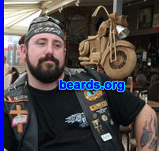 Peter V.
Bearded since: age eighteen. I am a dedicated, permanent beard grower.

Comments:
Why did I grow my beard? Becuase i'm a biker for all my life and my beard is a part of me, like an arm or a leg.

How do I feel about my beard? It's good but I'm trying now to get a year beard.
Keywords: full_beard