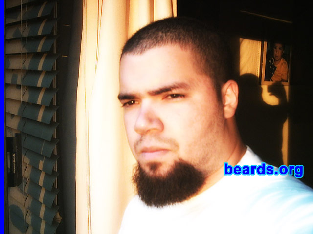 IgnÃ¡cio Nascimento
Bearded since: 2003.  I am an occasional or seasonal beard grower.

Comments:
I grew my beard because of the lack of option.

I love having a beard.
Keywords: goatee_only