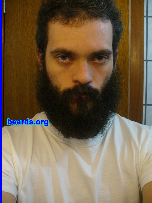 Leonardo B.L.
Bearded since: 2000.  I am a dedicated, permanent beard grower.

Comments:
Since I was fourteen and saw I could actually grow some facial hair, I've been experimenting with different styles to conform to the current beard amount in any given period. Now I have full beard and can do most of the available styles. Currently I've trimmed my beard and it's not as long as in this pictures.

How do I feel about my beard? I love it and it's a big part of my life, since it's a big feature of my style and my girlfriend loves it. Besides, good or bad, it draws a lot of attention.
Keywords: full_beard