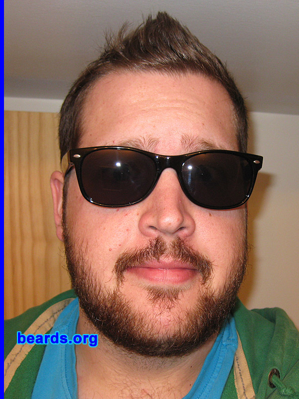 Dave B.
Bearded since: 2007.  I am a dedicated, permanent beard grower.

Comments:
I grew my beard because I think it's manly and I hate shaving.

How do I feel about my beard? I want it to be darker and thicker and fuller.   But I always feel great when people compliment me on it.
Keywords: full_beard