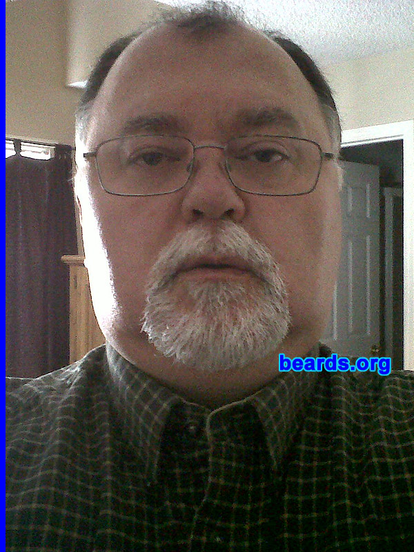 Jerry
Bearded since: 1997.  I am an occasional or seasonal beard grower.

Comments:
I grew my beard because I like the change to my face.

How do I feel about my beard?  Love it. Almost white now! After another year or two, it will be white as the driven snow!
Keywords: goatee_mustache