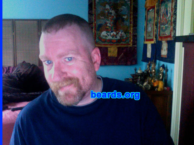 Lee
Bearded since: 1995.  I am a dedicated, permanent beard grower.

Comments:
I grew my beard because of sensitive skin.

How do I feel about my beard?  It's part of me now.  It defines me.
Keywords: goatee_mustache