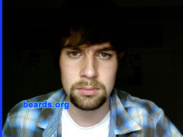 Ben W.
Bearded since: 2007.  I am a dedicated, permanent beard grower.

Comments:
I grew my beard because I hate shaving because of sensitive skin. The hair on my cheeks is patchy, so I opted for a wide goatee and sideburns. I just grow what naturally grows well and shave what doesn't.

How do I feel about my beard?  I love it and will go for a full beard when I can grow one. It makes me look older, and complements my face (I think).
Keywords: goatee_mustache