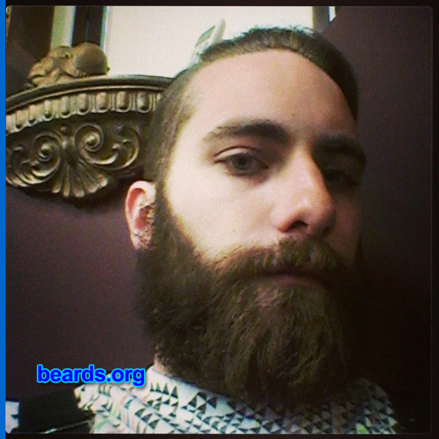 Jesse D.
Bearded since: 2013. I am a dedicated, permanent beard grower.

Comments:
Why did I grow my beard? I started growing it because I had it once before and loved it. It looks rugged and old school.

How do I feel about my beard? I love my beard! I'm growing it to my nipples. I get compliments on it everywhere I go and girls love it. ;)
Keywords: full_beard