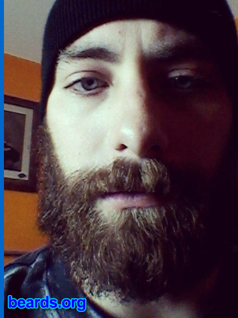 Jesse D.
Bearded since: 2013. I am a dedicated, permanent beard grower.

Comments:
Why did I grow my beard? I started growing it because I had it once before and loved it. It looks rugged and old school.

How do I feel about my beard? I love my beard! I'm growing it to my nipples. I get compliments on it everywhere I go and girls love it. ;)
Keywords: full_beard