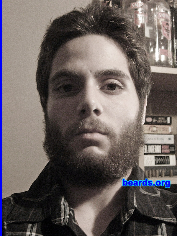 Mark
Bearded since: September 2008.  I am an occasional or seasonal beard grower.

Comments:
I grew my beard because I think I look better with it and to keep my face warm.  And plus, beards rule.

How do I feel about my beard?  Grows in pretty well these days compared to just months ago.  Wished it grew a little bit thicker in the mustache, though, and below the bottom lip.
Keywords: full_beard