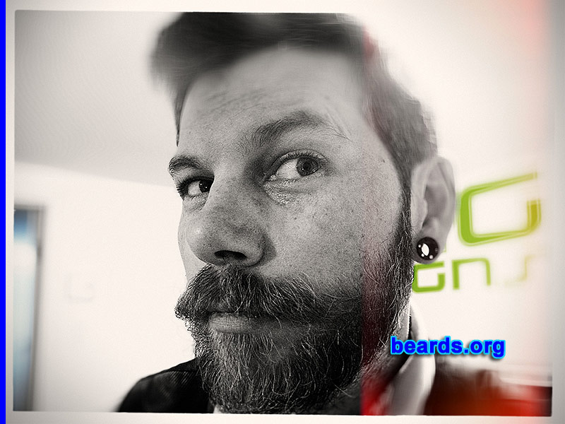 Devon L.
Bearded since: 2009. I am a dedicated, permanent beard grower.

Comments:
Why did I grow my beard? At first it was for fun to bug my wife.

How do I feel about my beard? I feel naked without it..
Keywords: full_beard