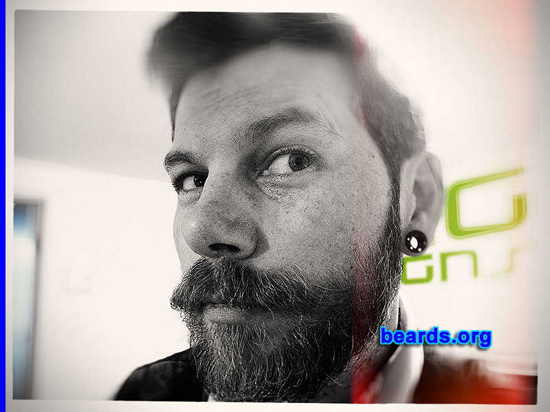 Devon L.
Bearded since: 2009. I am a dedicated, permanent beard grower.

Comments:
Why did I grow my beard? At first it was for fun to bug my wife.

How do I feel about my beard? I feel naked without it..
Keywords: full_beard