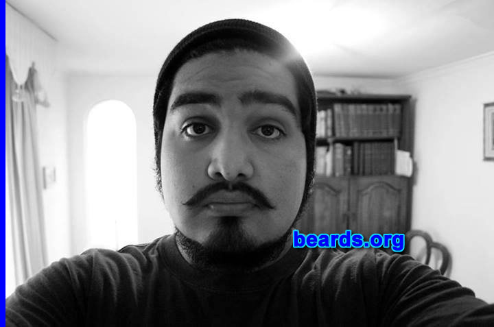 Felipe A.F.
Bearded since: 2012. I am a dedicated, permanent beard grower.

Comments:
Why did I grow my beard?  I always loved beards ever since I was a kid.

How do I feel about my beard?  I feel complete in my life.
Keywords: chin_curtain_mustache