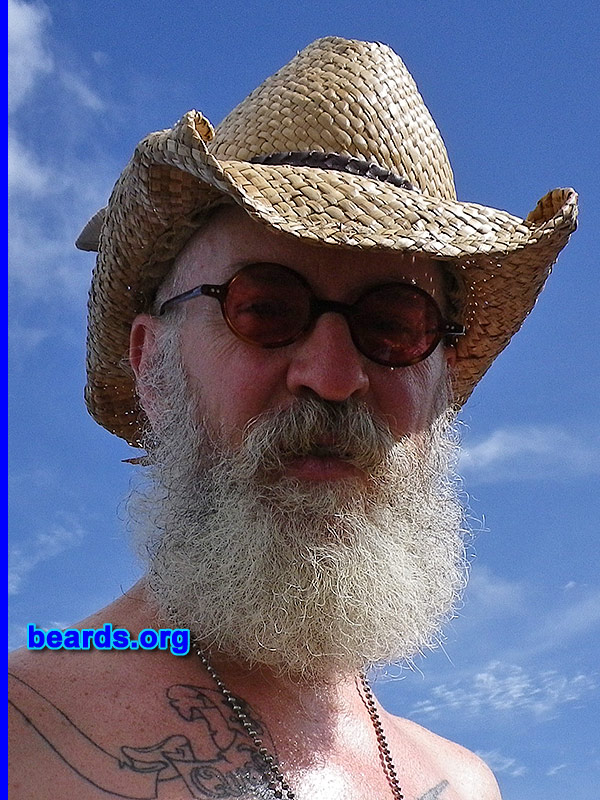 Brian E.
Bearded since: 1990. I am a dedicated, permanent beard grower.

Comments:
Why did I grow my beard? At first I grew my beard out of laziness. I hated to shave so frequently. Then I changed my facial hair very often, trying new shapes and styles. Before moving to Costa Rica, I threw the razors away and haven't shaved since December of 2012.

How do I feel about my beard? Proud. Impatient (I want it LONG). Distinguished.
Keywords: full_beard
