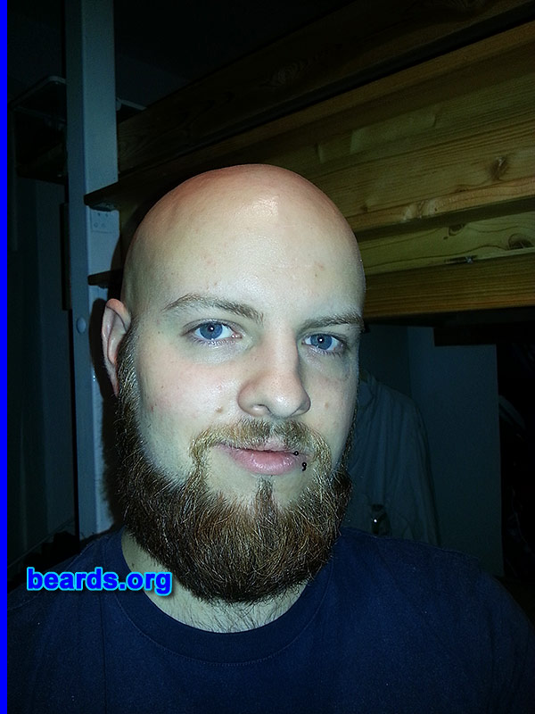 Kay
Bearded since: 2010. I am a dedicated, permanent beard grower.

Comments:
Why did I grow my beard? Hair loss. I wanted to experiment with a look that would complement my baldness.

How do I feel about my beard? It's a glorious achievement.
Keywords: full_beard