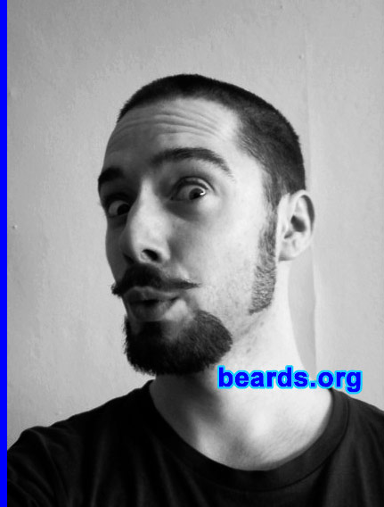Patrick
Bearded since: 1999.  I am an experimental beard grower.

Comments:
Why did I grow my beard?  Why not?  It's a part of me. I think beards are men's most natural "make-up".  So why go out unvarnished?

How do I feel about my beard?  Without my beard, I really hate that baby-face look. So I try different styles and my feeling changes with every shape. All in all, I wish it had some more between lips and chin and was a bit higher on the cheeks.  But I won't complain.  It's okay (I have seen many people who can't grow even that).
Keywords: goatee_mustache