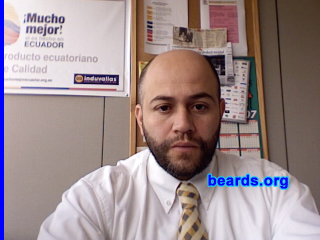 ElÃ­as M.
Bearded since: June 1, 2005. I consider myself something of a mixture of a permanent beard grower, a seasonal beard grower, and an experimental beard grower.

Comments:
I grew my beard because I think that the beard gives me a more distinctive appearance, because not every man can grow a beard. The reactions of others have been favorable. 

How do I feel about my beard?  I like how I look with a beard. So does my wife. I like the beard long and not overly groomed to avoid it having an artificial look.
Keywords: full_beard