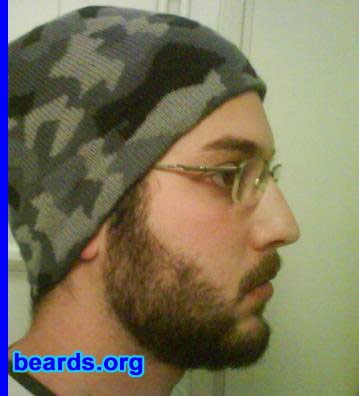 Yannis
Bearded since: 2007.  I am an experimental beard grower.

Comments:
I grew my beard because I just wanted to be like my ancestors: Socrates, Aristotle, Pericles... Just kidding!...

Being one year in the army, it was long enough to get sick of shaving every day. As soon as it was over, I started to grow a goatee out of reaction. Unfortunately my efforts in shaping it weren't that successful and looking for information on the Internet, I found this site. After a while I decided to try to grow a full beard, something that I hadn't thought before. In fact I thought that I wasn't able to grow one and also it was too itchy for me to tolerate. These photos are taken after forty days of not shaving and some trimming. I hope it's popular with the ladies! (Hopefully from now on they won't mistake me for a twenty-year-old. I'm twenty-seven.)

How do I feel about my beard? I think it's cool! It's something new for me. It's weird, but I feel more confident. It's far from perfect (especially the mustache and lower lip areas), but I'm proud of it.
Keywords: full_beard