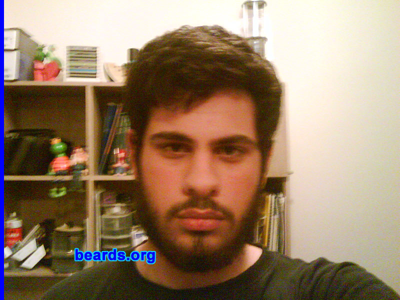 Itay
Bearded since: 2009.  I am an experimental beard grower.

Comments:
I grew my beard for psychological and aesthetic reasons and, also, I'm one of the few people I know that can grow a beard. :P

How do I feel about my beard? It makes me feel better about how I look.  It's hard for me to see myself without a beard.  Right now I'm only seventeen and sometimes I'm not fully happy with this beard.  But I'm working on it and hoping it will get fuller.
Keywords: full_beard