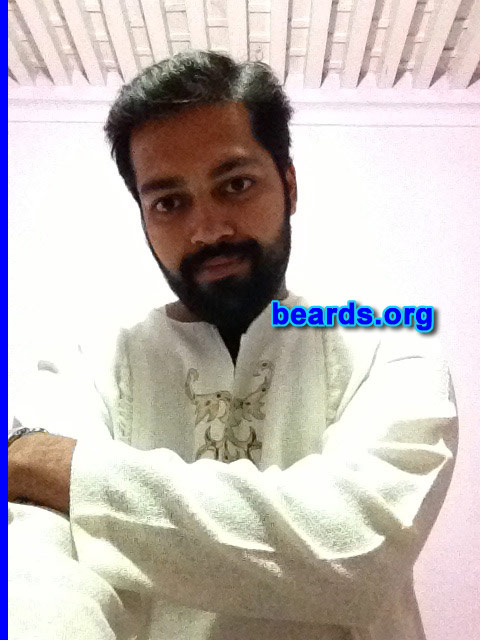 Ashish G.
Bearded since: 2012. I am an occasional or seasonal beard grower.

Comments:
Why did I grow my beard? I like to keep a beard. It makes me feel happy and lively.

How do I feel about my beard? I am happy with it as it is a full beard. But I do not have good hairdressers to keep it in a good shape.
Keywords: full_beard