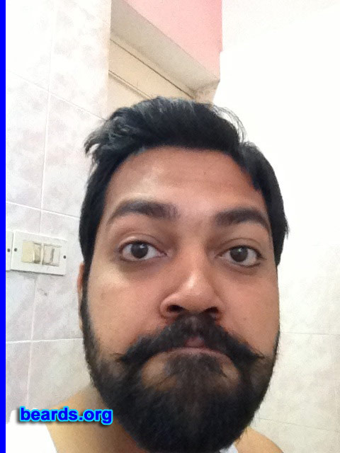 Ashish G.
Bearded since: 2012. I am an occasional or seasonal beard grower.

Comments:
Why did I grow my beard? I like to keep a beard. It makes me feel happy and lively.

How do I feel about my beard? I am happy with it as it is a full beard. But I do not have good hairdressers to keep it in a good shape.
Keywords: full_beard