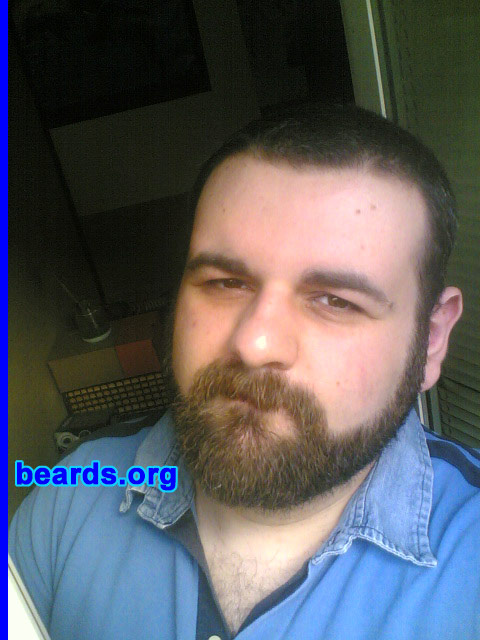 Andrew
Bearded since: 1997.  I am a dedicated, permanent beard grower.

Comments:
I started growing my beard basically because I didn't like the general look of my smooth face, but I have always liked any kind of facial hair also on other persons. My grandfathers used to wear a beard and so did my father and my uncles, each one in a typical way that best fit their faces. I started with a simple goatee with no mustache, and experimented with an untrimmed long beard, but finally chose a trimmed full beard: usually with the mustache longer than the rest of the beard. Do you think it fits me well?

How do I feel about my beard?  I am happy about my beard because it always gains me some appreciation from people I meet for the first time, who usually say: "Wow, nice beard!".
Keywords: full_beard