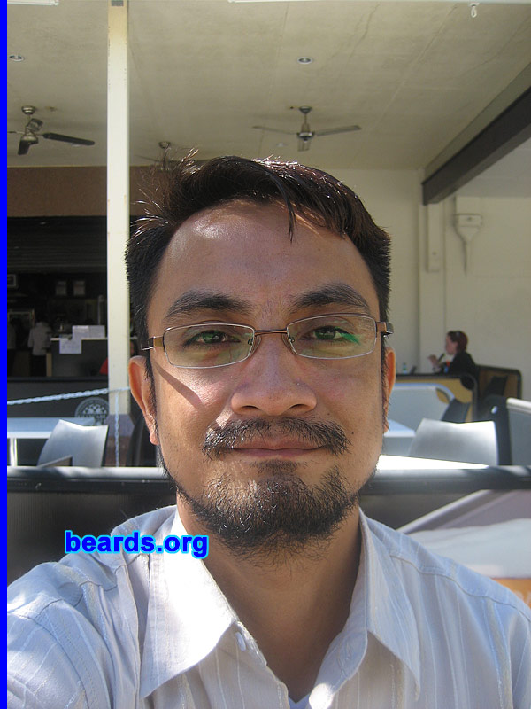 Jun
Bearded since: 2008.  I am an experimental beard grower.

Comments:
I grew my beard because beard-growing is a childhood dream.  But I never had the chance 'til now.

How do I feel about my beard?  It speaks many things about me.
Keywords: full_beard