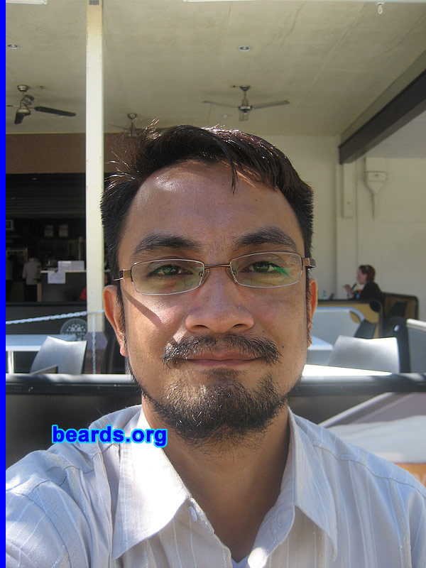 Jun
Bearded since: 2008.  I am an experimental beard grower.

Comments:
I grew my beard because beard-growing is a childhood dream.  But I never had the chance 'til now.

How do I feel about my beard?  It speaks many things about me.
Keywords: full_beard