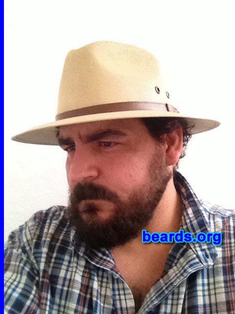 Diego V.
Bearded since: 1998. I am a dedicated, permanent beard grower.

Comments:
Why did I grow my beard?  Growing my beard lets me keep in touch with my wild side, my off-the-grid, real me.

How do I feel about my beard? I like my beard, but I want to let it grow longer.
Keywords: full_beard