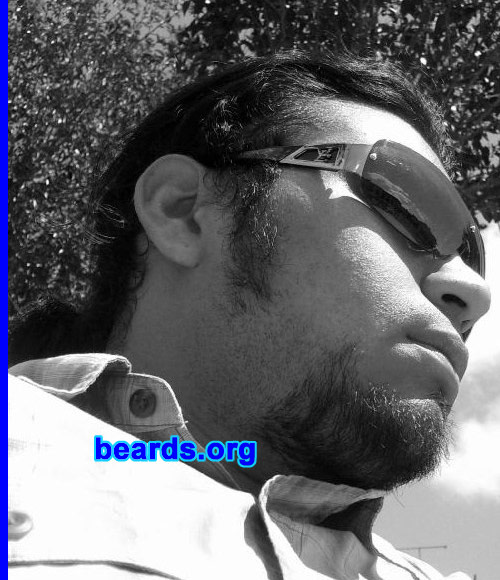 Juan de DiÃ³s
Bearded since: 2000.  I am a dedicated, permanent beard grower.

Comments:
I grew my beard because I think the beard is a great way to be individual.  It shows my attitude in life.

How do I feel about my beard?  Great!!
Keywords: goatee_only