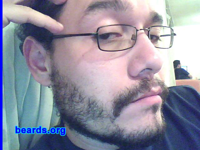 Ricardo L.
Bearded since: 2003.  I am an experimental beard grower.

Comments:
Why did I grow my beard? Imitation, I guess. Most of my current teachers have a full beard.  So I decided to move from goatee to full beard. Initially, I like the manly and mature look that facial hair gave me.

First started with just a goatee in 2003.  Then tried several beard patterns until 2007, when I decided to permanently have a -somewhat- full beard.

How do I feel about my beard? Somewhat comfy, though I would like it fuller and thicker. Maybe it's just a matter of time, since the areas I had no hair were slowly gathering it as I grew older.
Keywords: full_beard