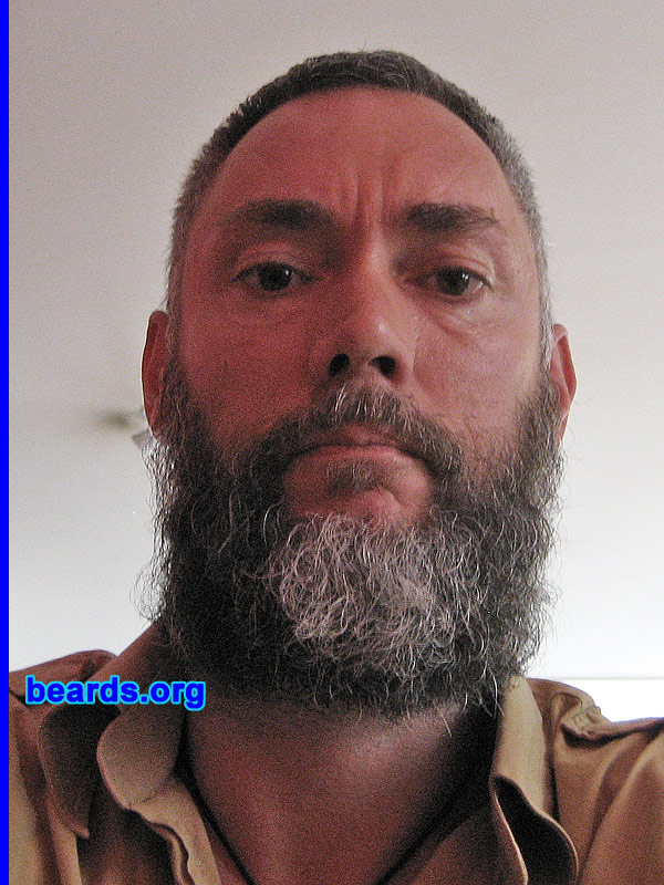 Zjef
Bearded since: 2010.  I am an experimental beard grower.

Comments:
I started growing my first beard this year because I am becoming fifty years old at the end of this year. It is a reaction to a Dutch tradition where your family makes a life size doll of an old gray-bearded man and puts it in front of your door/house. He is called Abraham and the whole town can see that you becoming fifty. I did not like the idea of this Abraham doll so I decided to be a step ahead by growing my own beard instead.

How do I feel about my beard? It's quite an experience so far. First for myself and how I see my looks start to change. Also, how to groom the beard to a different personal shape is fun and an exploration.

Second, there is the reaction of friends and other people on my beard. People do seem to have opinions about it.  They either love or hate it, but there is nothing in between.
Keywords: full_beard