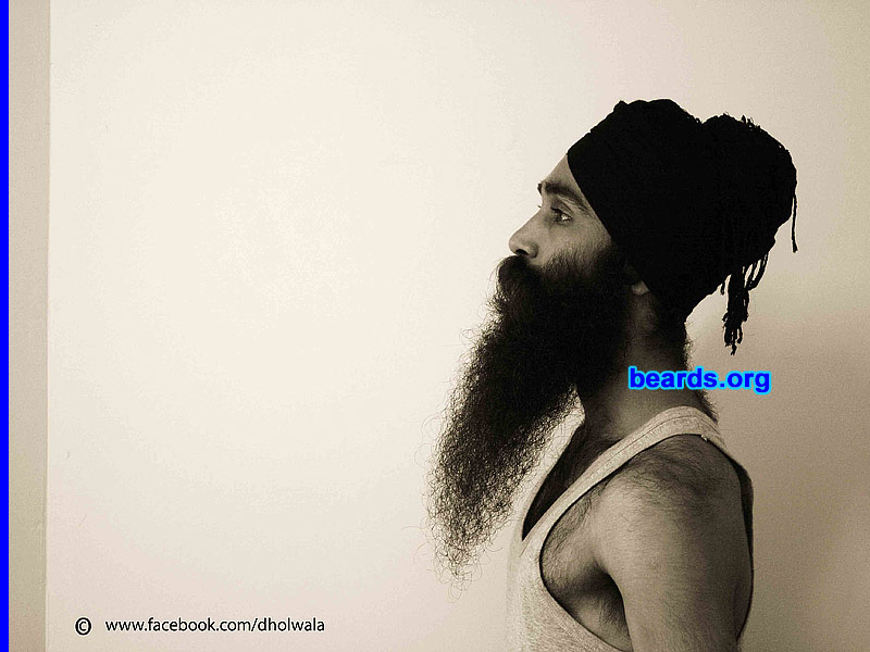 Dhol wala Navjeevan S.
Bearded since: 2007. I am an experimental beard grower.

Comments:
I grew my beard just because I wanted to see how I would look with a big beard.

How do I feel about my beard? Great!
Keywords: full_beard