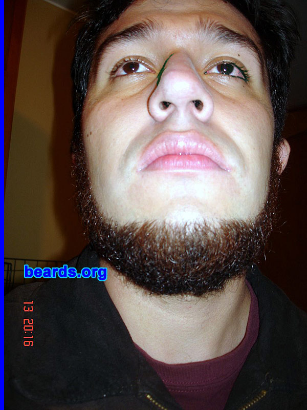 Lizardo
Bearded since: 2009.  I am an experimental beard grower.

Comments:
I grew my beard just for a change. I'm not supposed to be bearded on ophthalmology rotation (I don't know why). So I decided to grow a beard on holidays.

How do I feel about my beard? I love it.
Keywords: chin_curtain