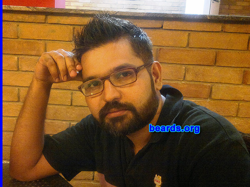 Farhan A.
Bearded since: 2011. I am a dedicated, permanent beard grower.

Comments:
Why did I grow my beard? Religious sake.

How do I feel about my beard? Great.
Keywords: full_beard