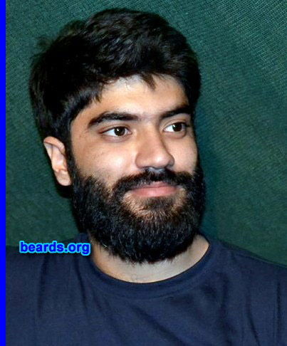 Omer S.
Bearded since: 2014. I am a dedicated, permanent beard grower.

Comments:
Why did I grow my beard? It makes me feel more like I'm a man.  I'm twenty-two years old and have this bushy black beard that I'm so lucky to have.

How do I feel about my beard? I feel like I'm the Lion King!
Keywords: full_beard