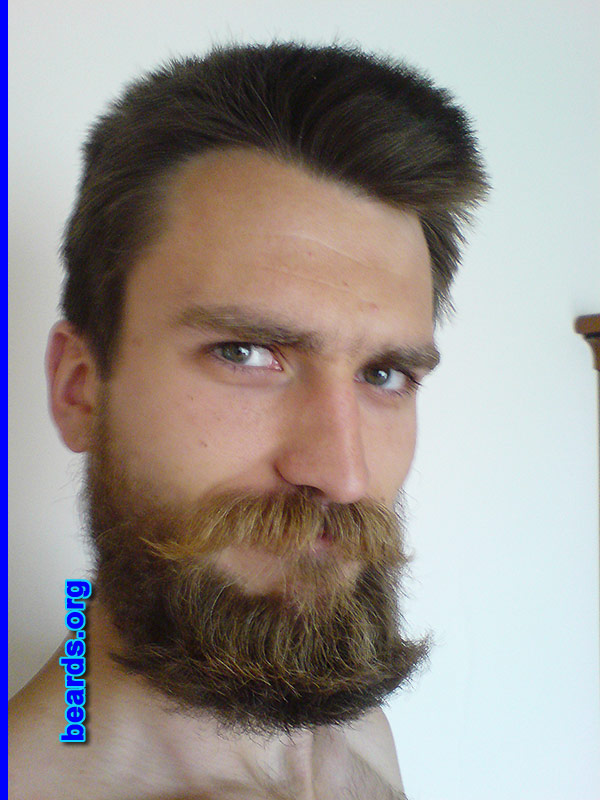 Radek
Bearded since: 2012. I am an experimental beard grower.

Comments:
Why did I grow my beard? For several years, I had been curious to know how would I look bearded. Recently, I have made some changes in my mind and life and it was a perfect moment to start growing my beard.

How do I feel about my beard? I'm proud of it. It gives me more power every day.
Keywords: full_beard